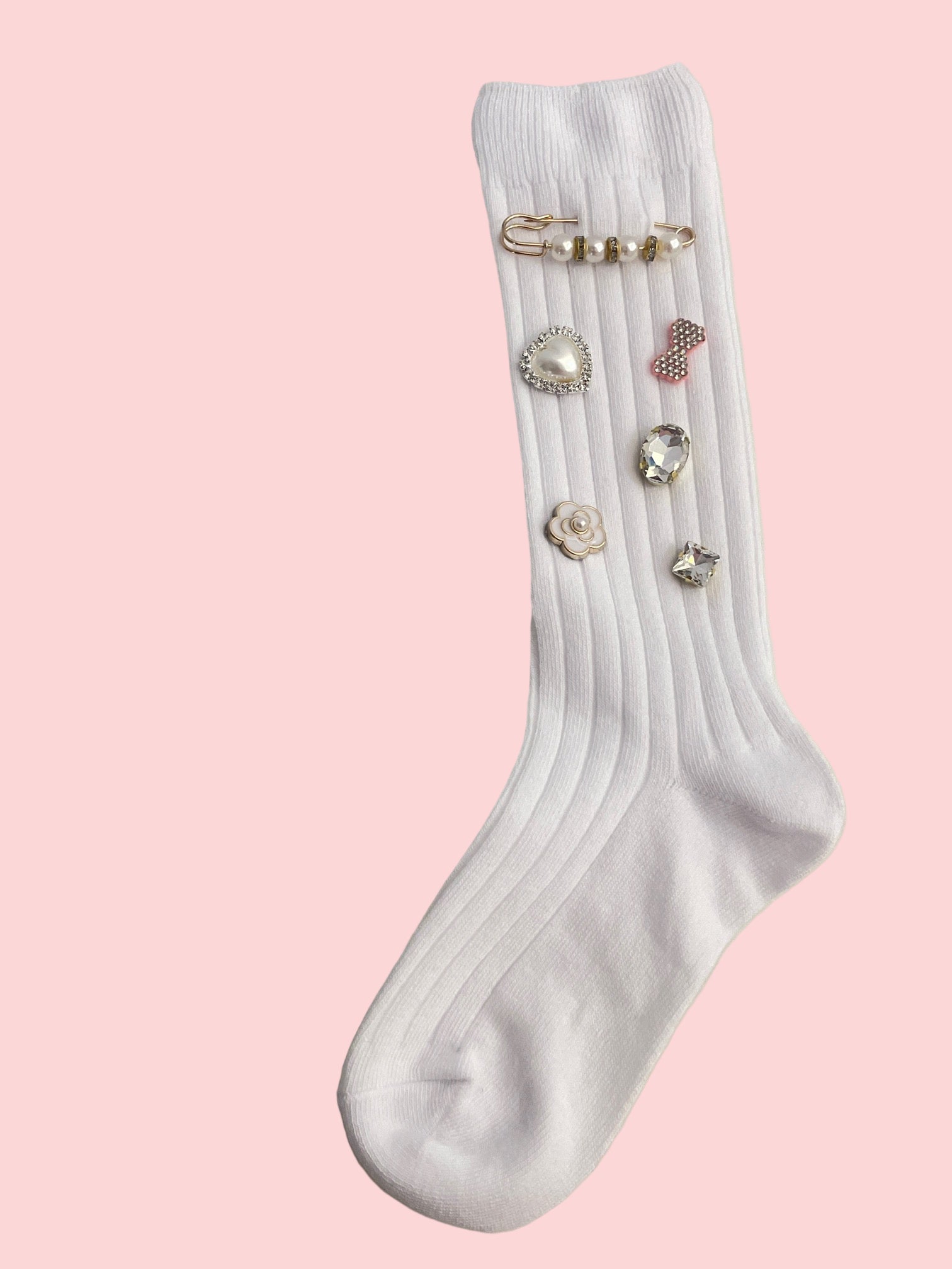 Girls Crew Socks - Pearls & Pins