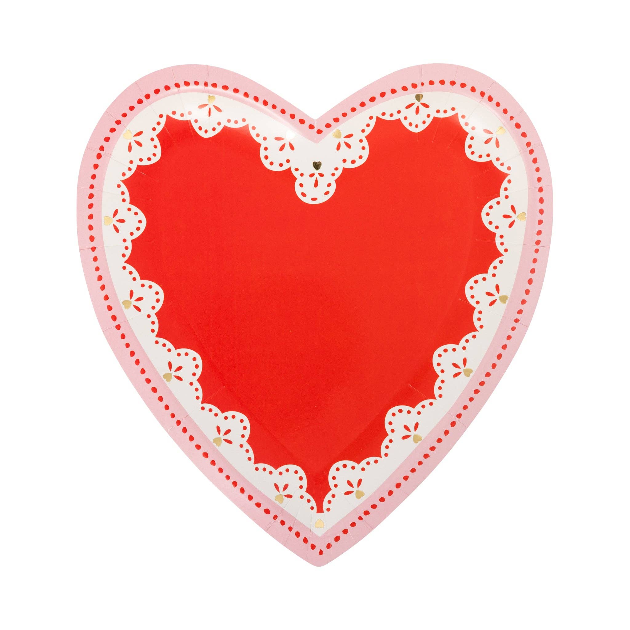Vintage Heart Shaped Plate Set - 8 PK