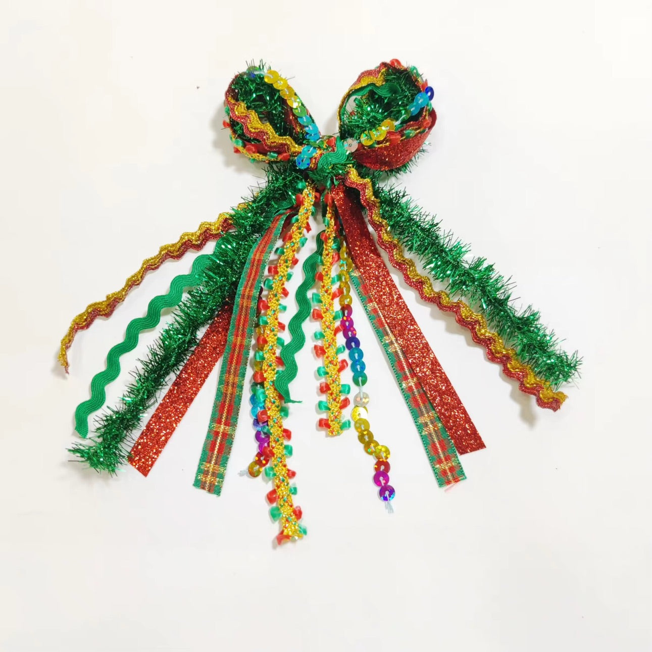 Textured Hair Bow - Merry Mix-Up