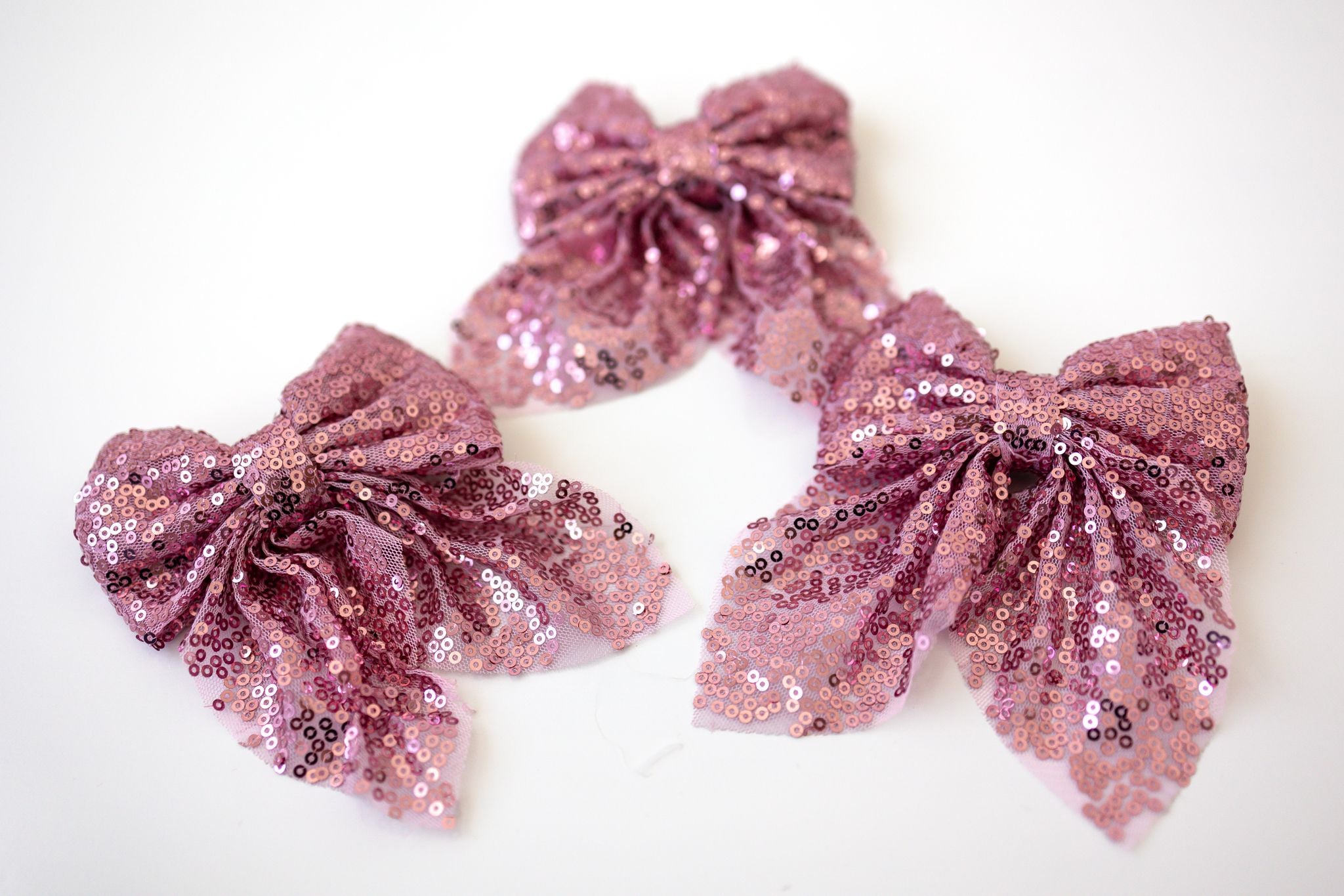Pink Sequin Hair Bow