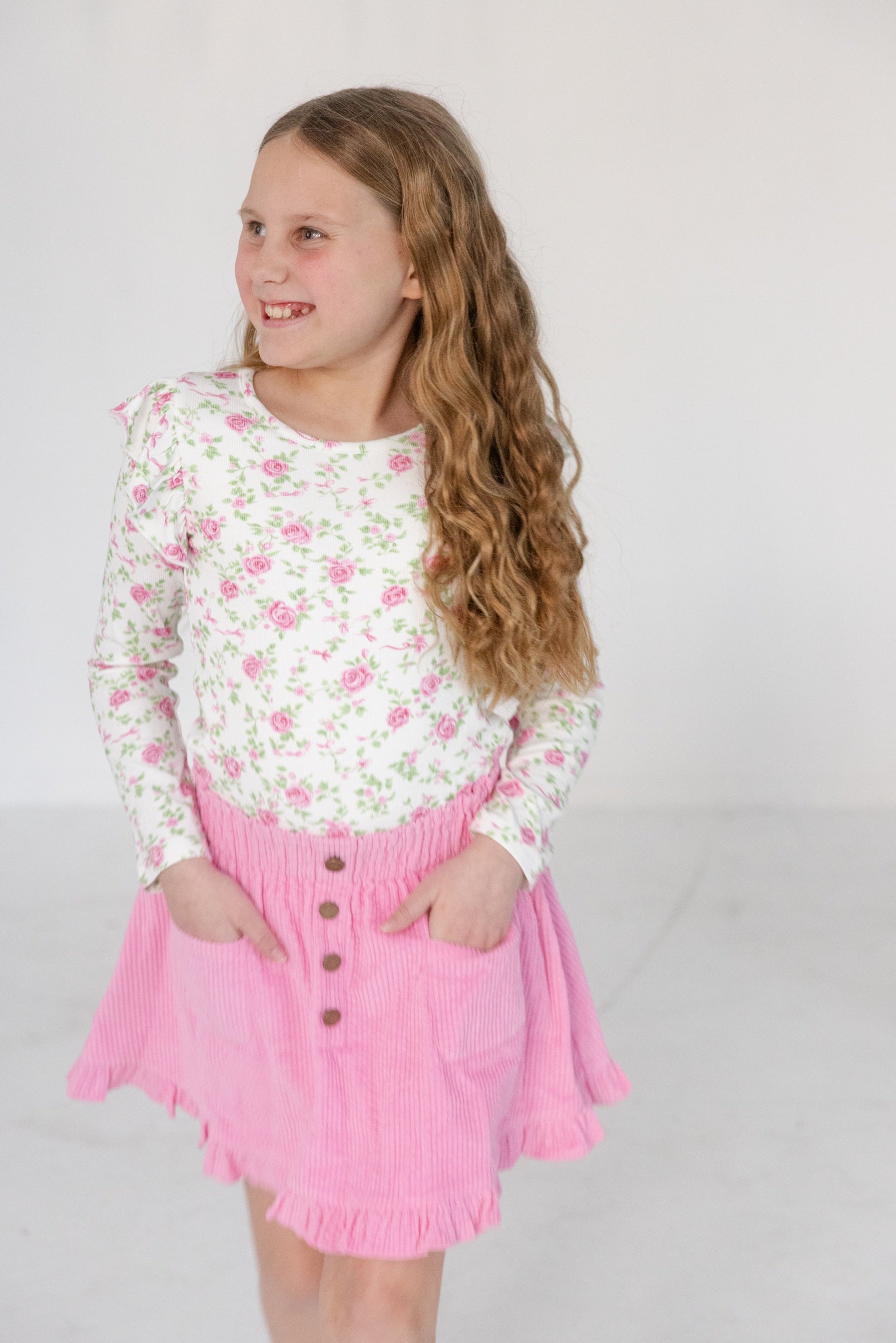 Vienna Corduroy Skirt - Forever Florals