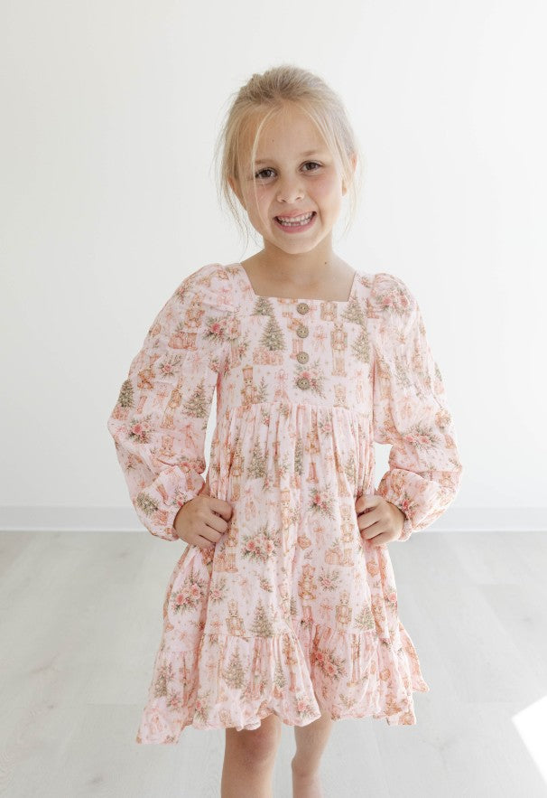 Puff Sleeve Gauze Dress - Nutcracker Bloom (Pre-Order ships end of October)