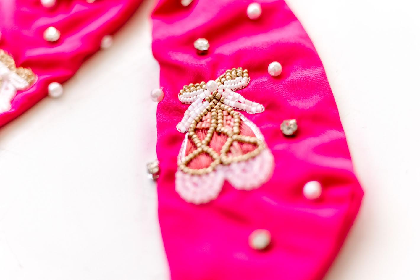 Beaded Hair Bow - Prima Ballerina