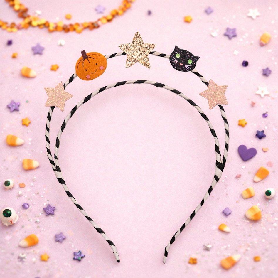 Pumpkins and Purrs Double Headband