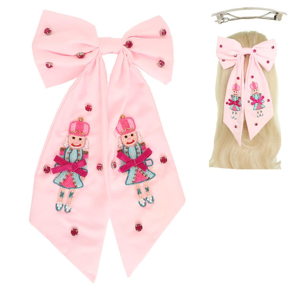 Beaded Hair Bow - Nutcracker Magic