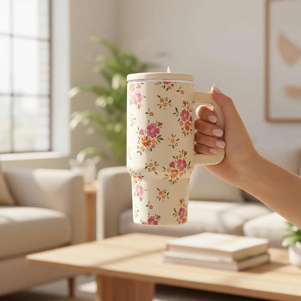 20 oz Lifestyle Flip Straw Tumbler–Endless Daydream Cream