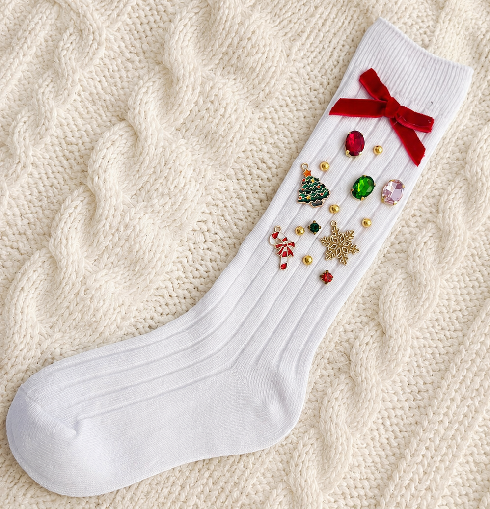 Girls Crew Socks - Holiday Jewels