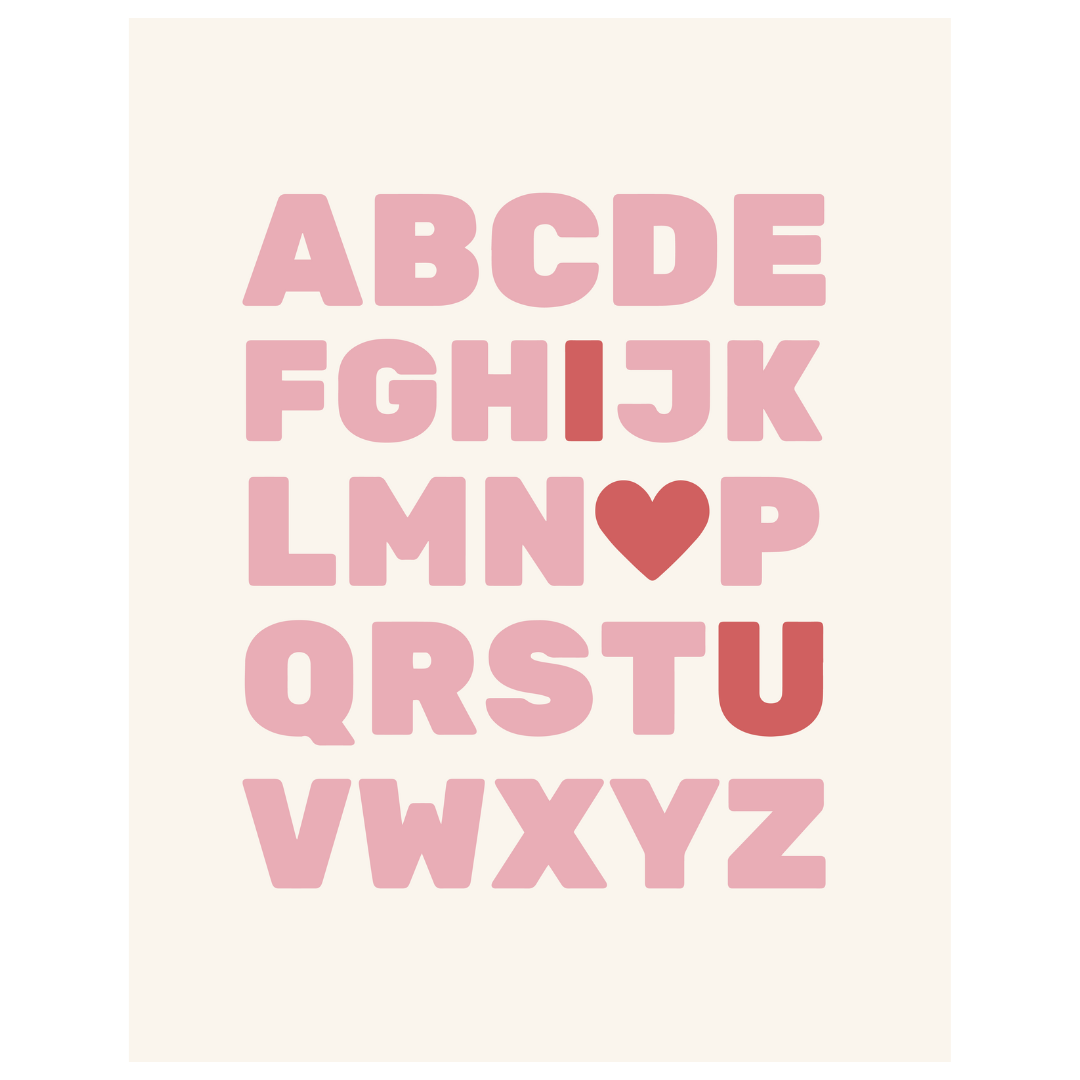 Alphabet I Love You Banner 36x26"