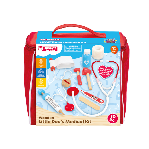 Wooden Little Doc's Medical Kit Pretend Play Toy