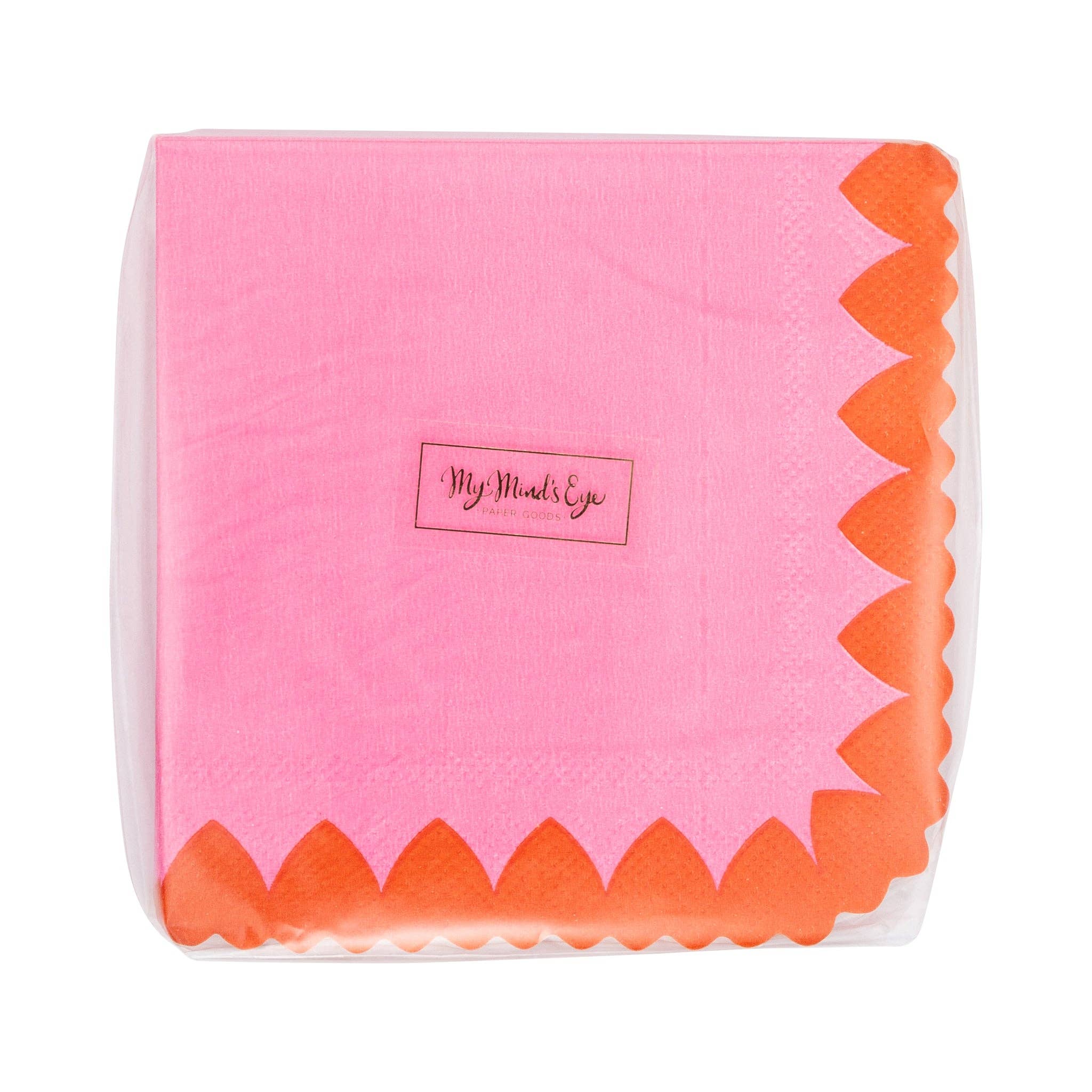 Scalloped Heart Border Cocktail Napkin - 24 PK