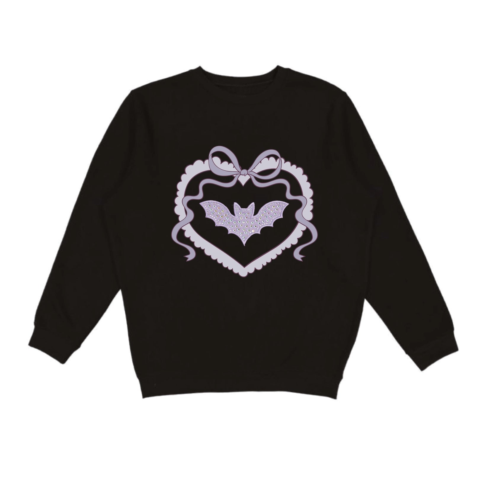 Sweet Wink Sweatshirt - Rhinestone Bat Patch