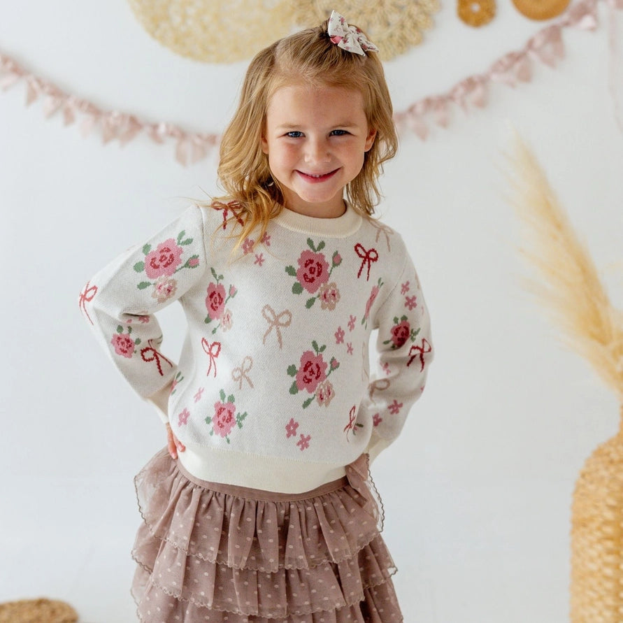 Sweet Wink Coquette Rose Knit Sweater