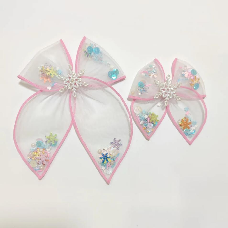 Mesh Shaker Bow - Frosted Flurries
