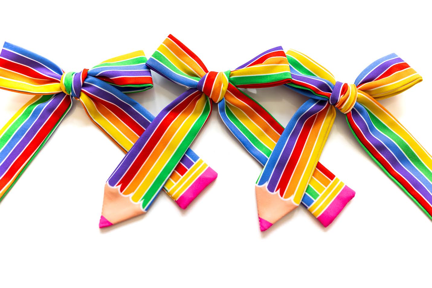 Write On Hair Bow - Rainbow
