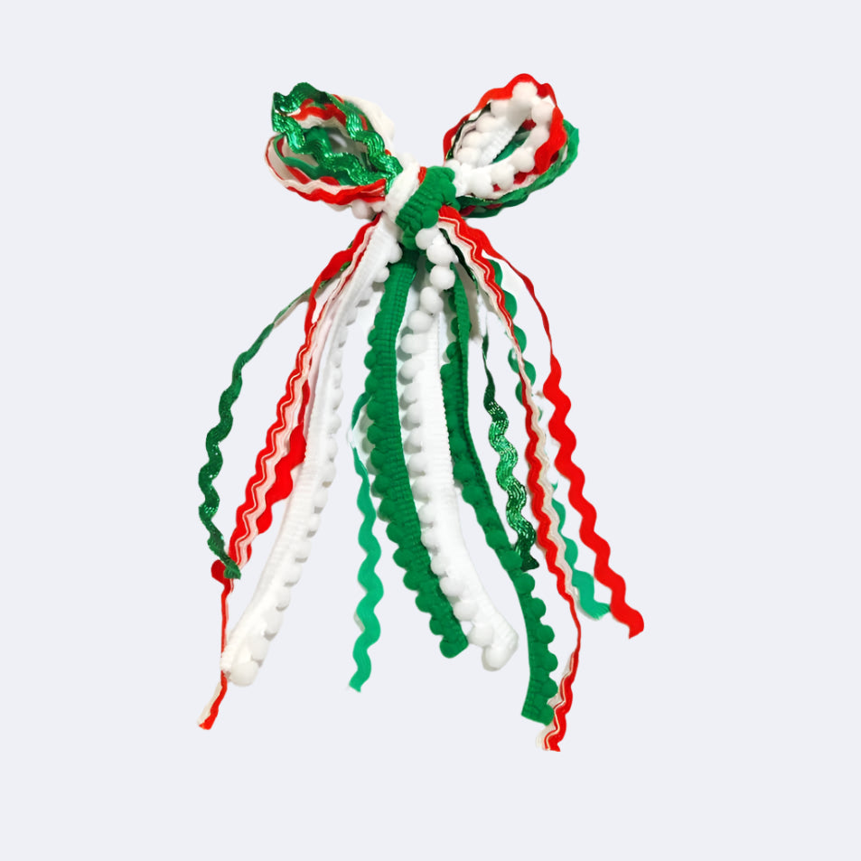 Textured Hair Bow - Jingle All The Way