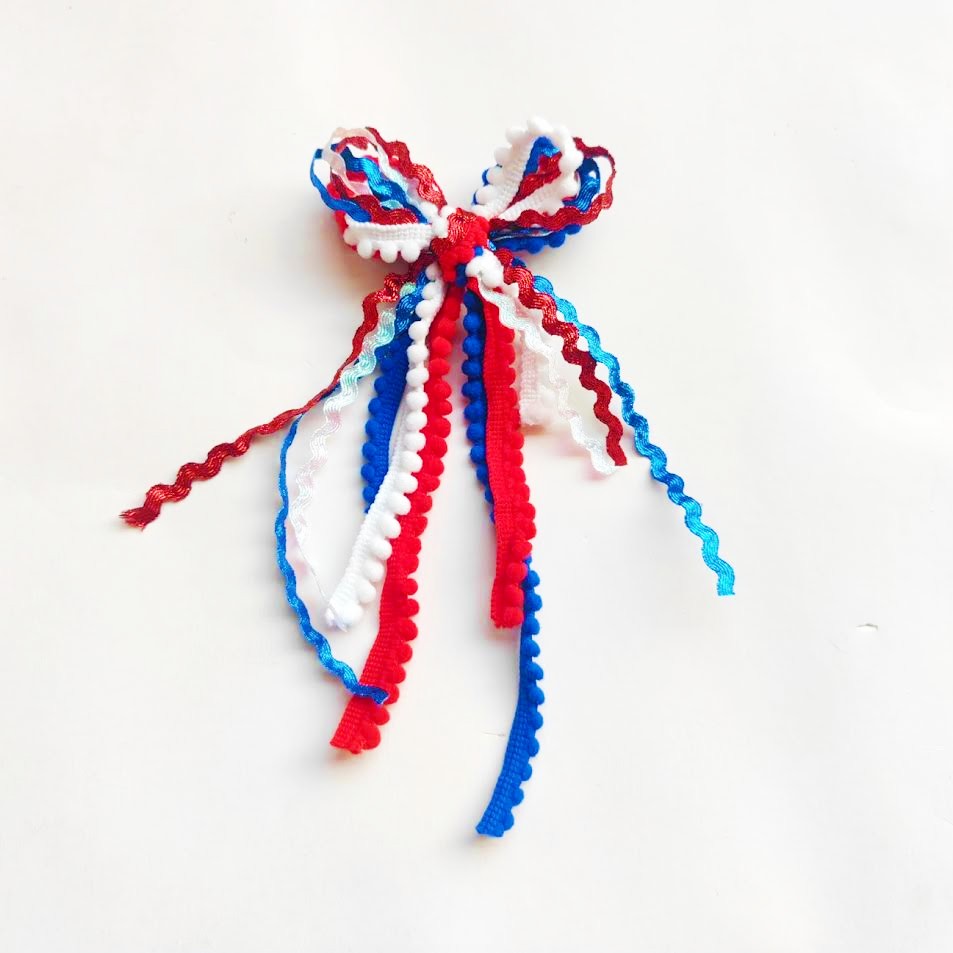 Textured Hair Bow - Independence Twist