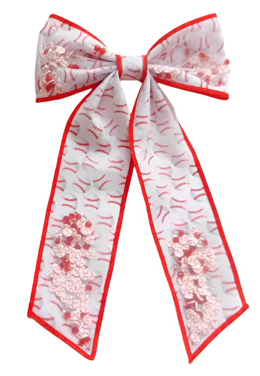 Mesh Shaker Hair Bow - Home Run