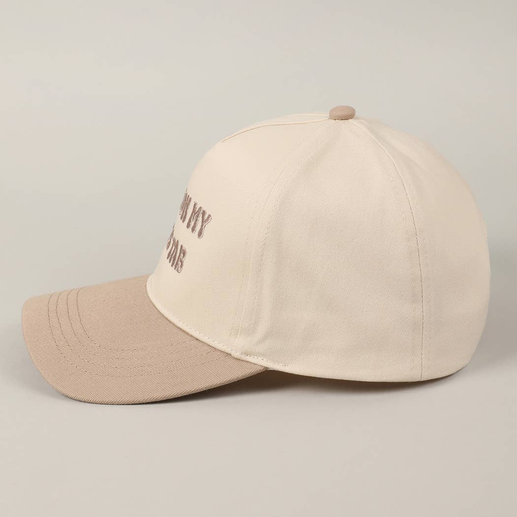 Put It On My Dad's Tab Embroidery Two-Tone Hat: Pink / ONE SIZE