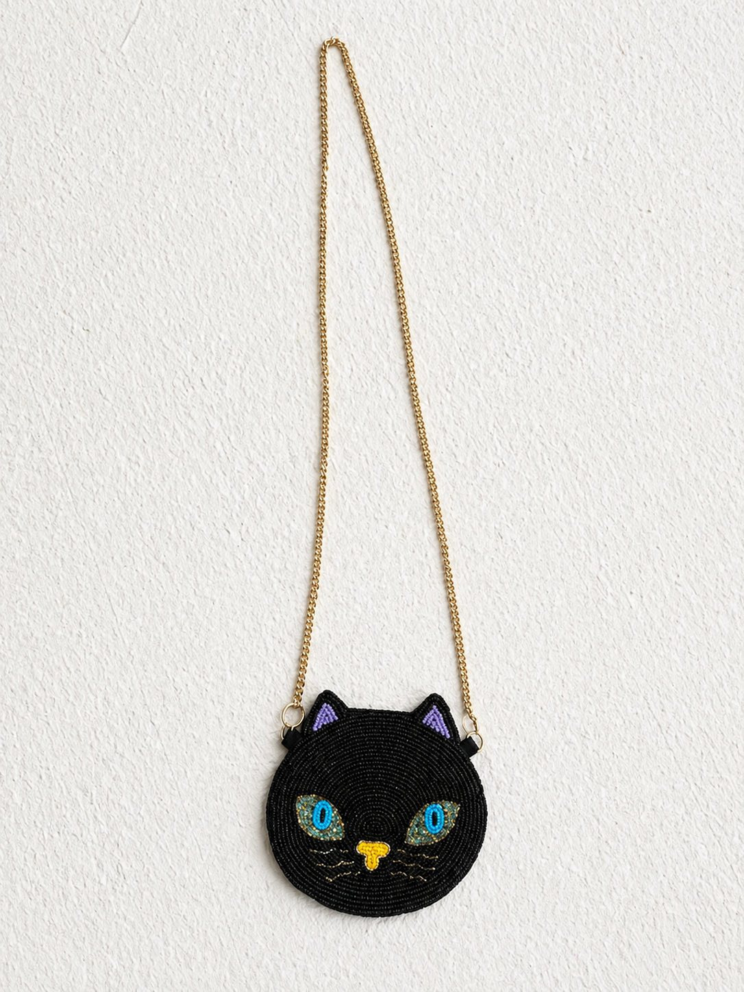 Beaded Purse - Black Cat