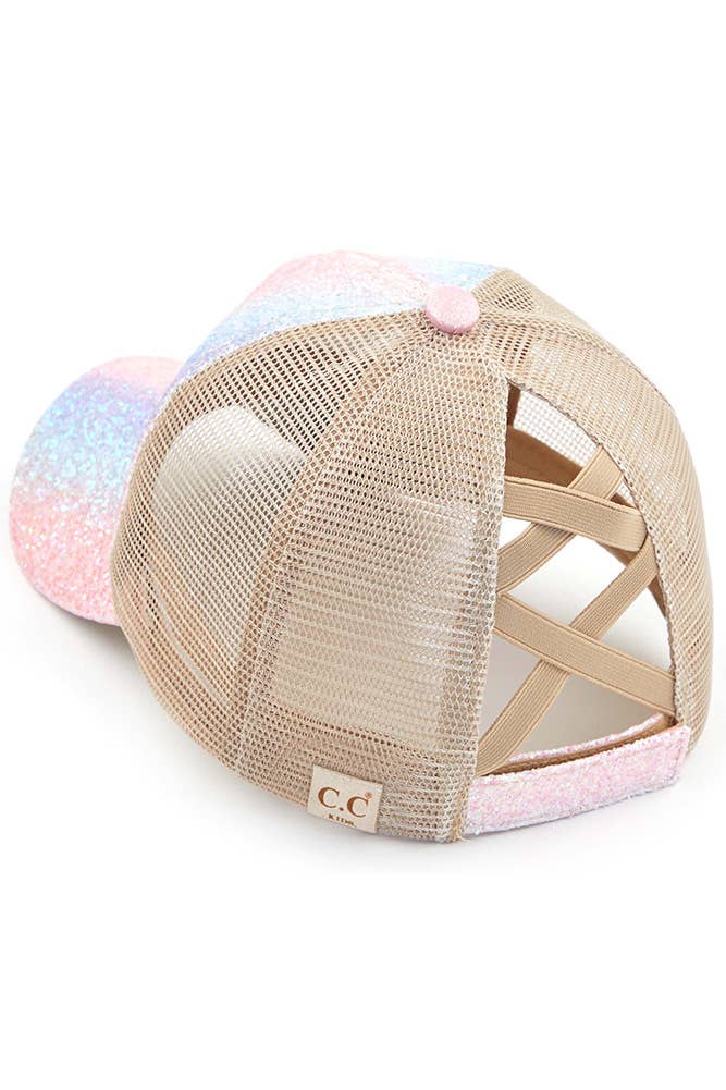 C.C Kids Glitter Criss-Cross Pony Cap | Unicorn