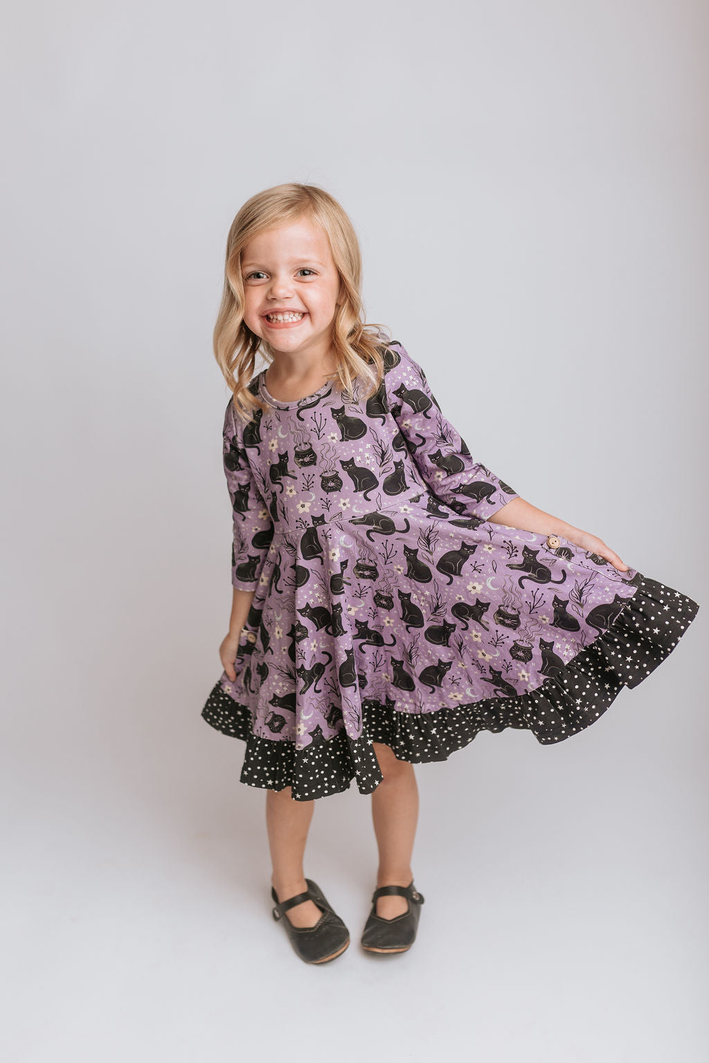 Elara Knit Dress - Mystic Meow