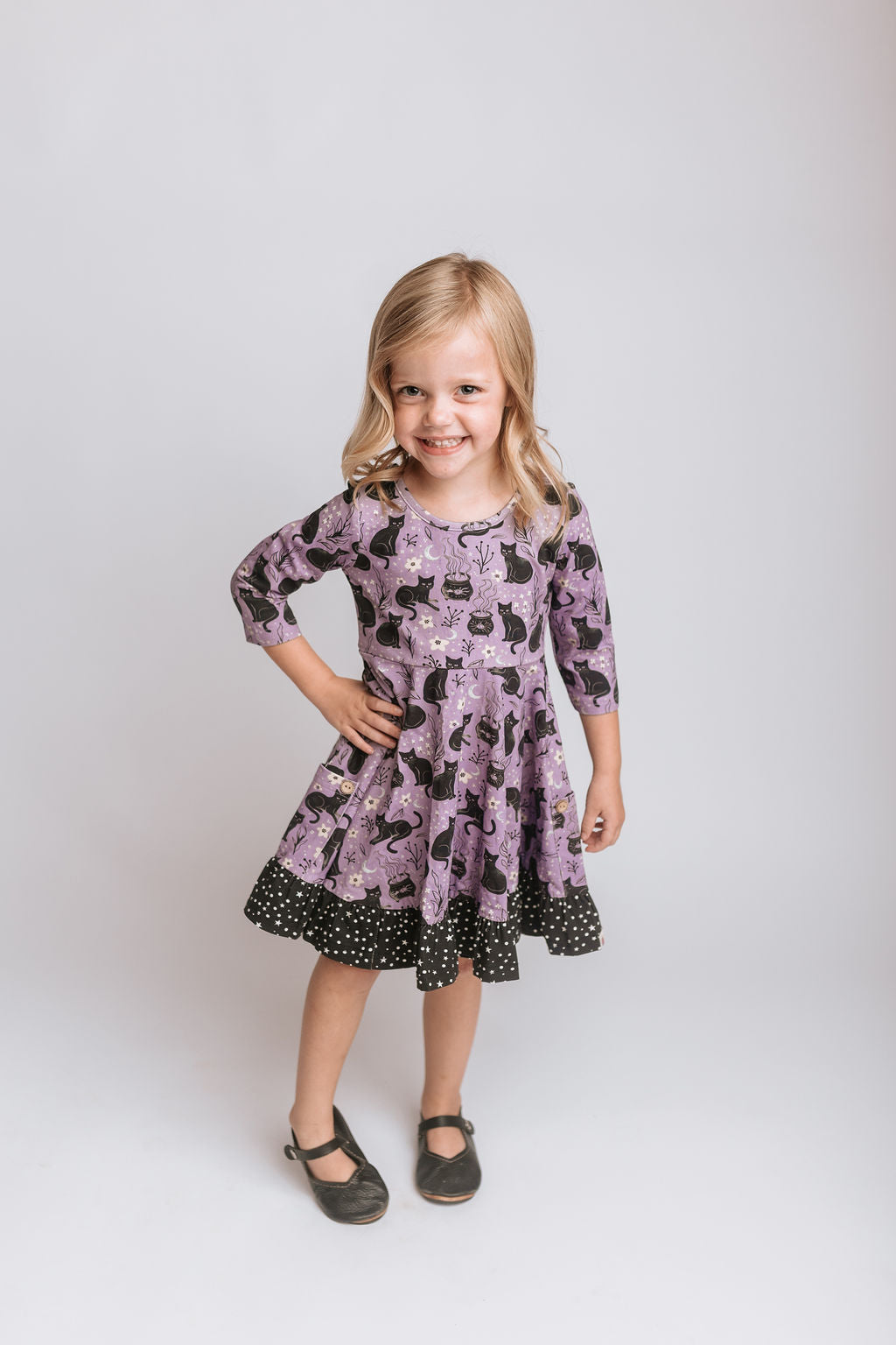 Elara Knit Dress - Mystic Meow