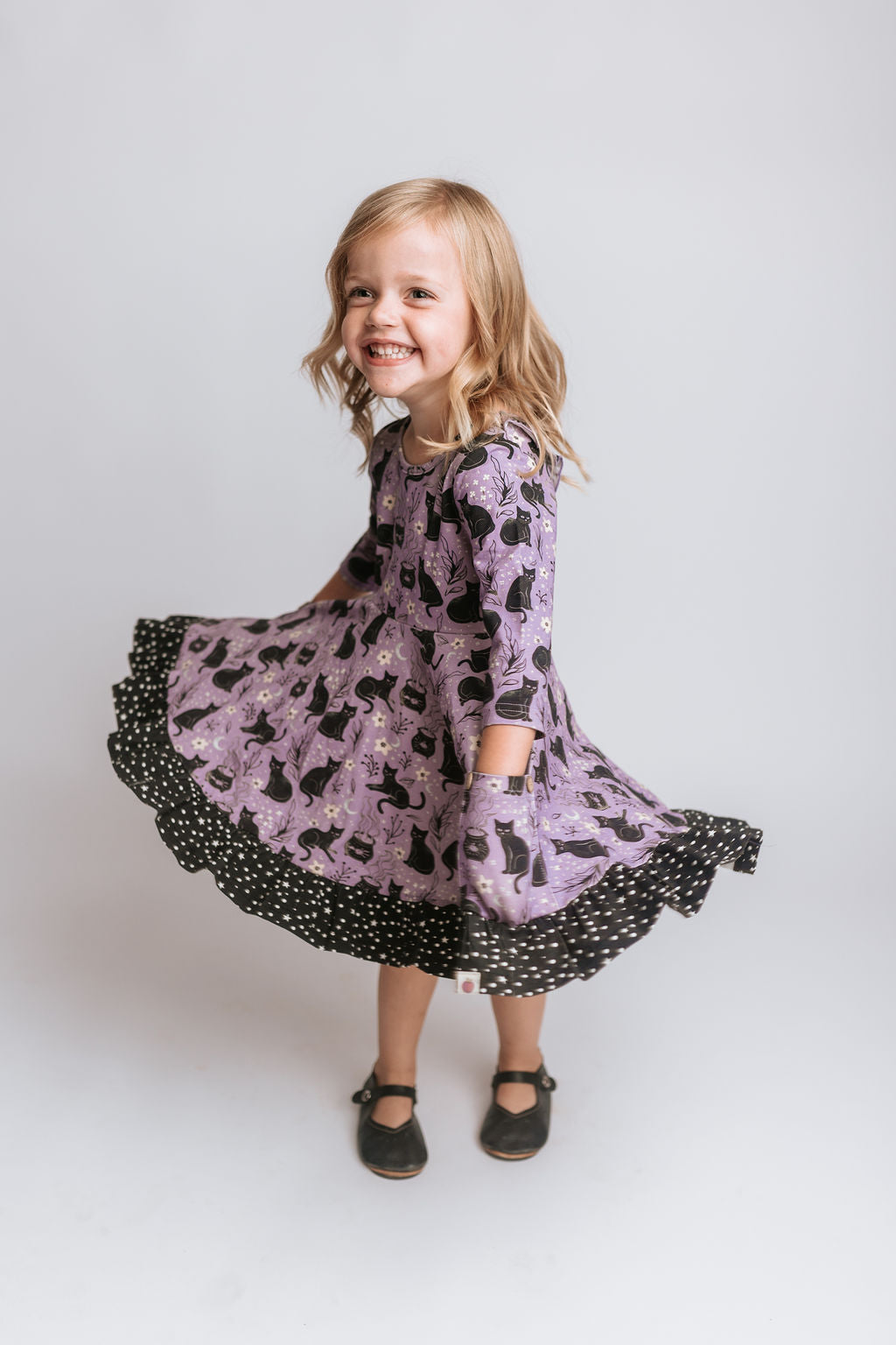 Elara Knit Dress - Mystic Meow