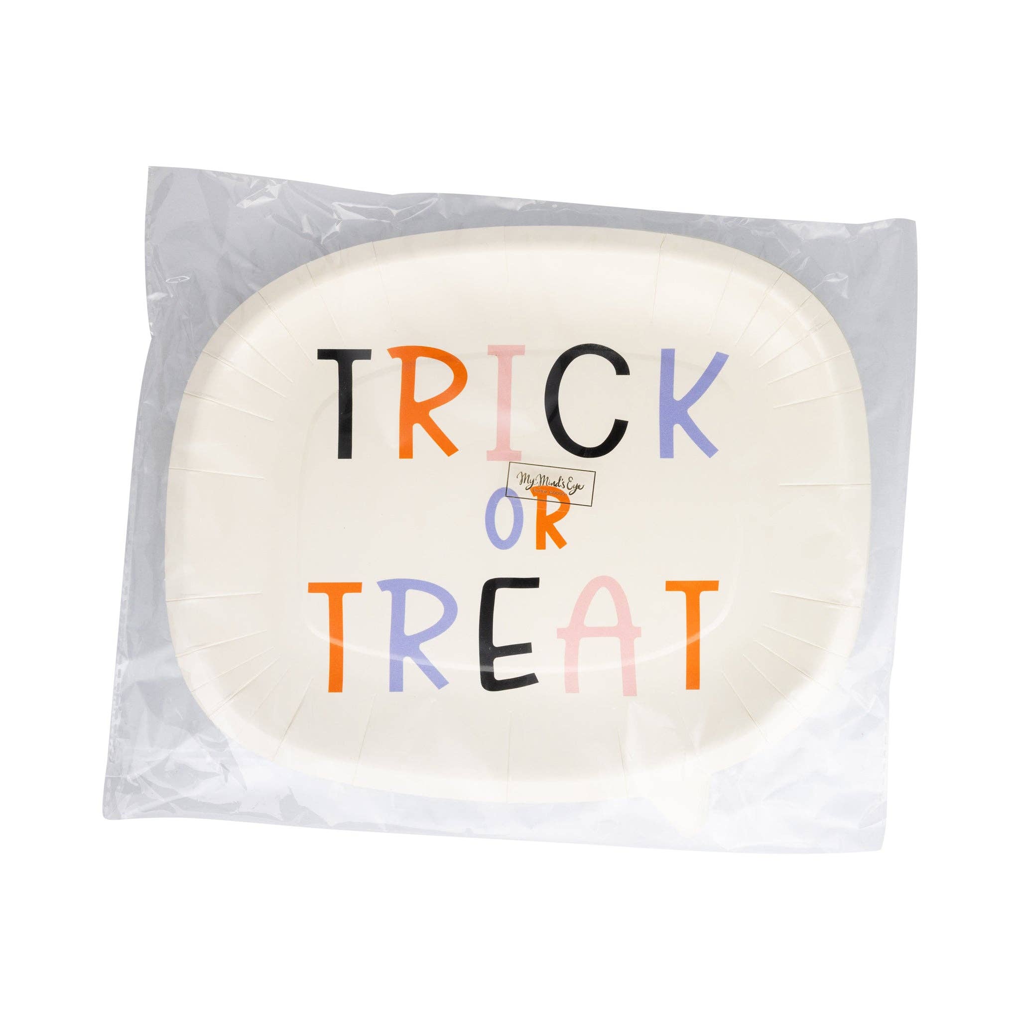 Trick or Treat Word Bubble Shaped Paper Plate - 8 PK