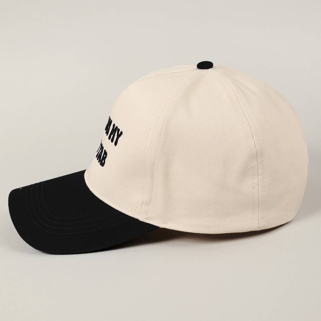 Put It On My Dad's Tab Embroidery Two-Tone Hat: Pink / ONE SIZE