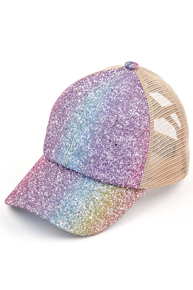 C.C Kids Glitter Criss-Cross Pony Cap | Mermaid