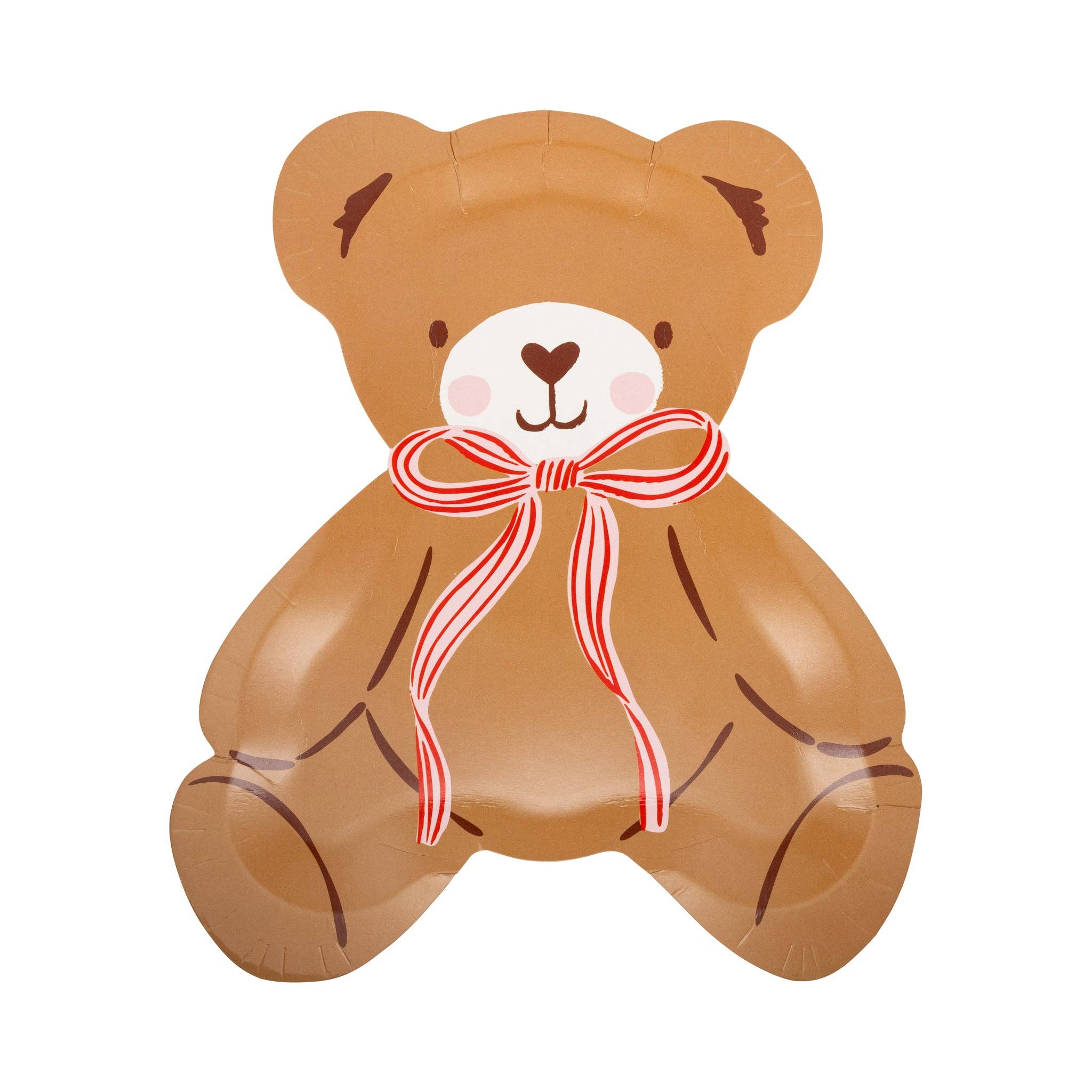 Beary Loved Teddy Bear Shaped Plate Set - 8 PK