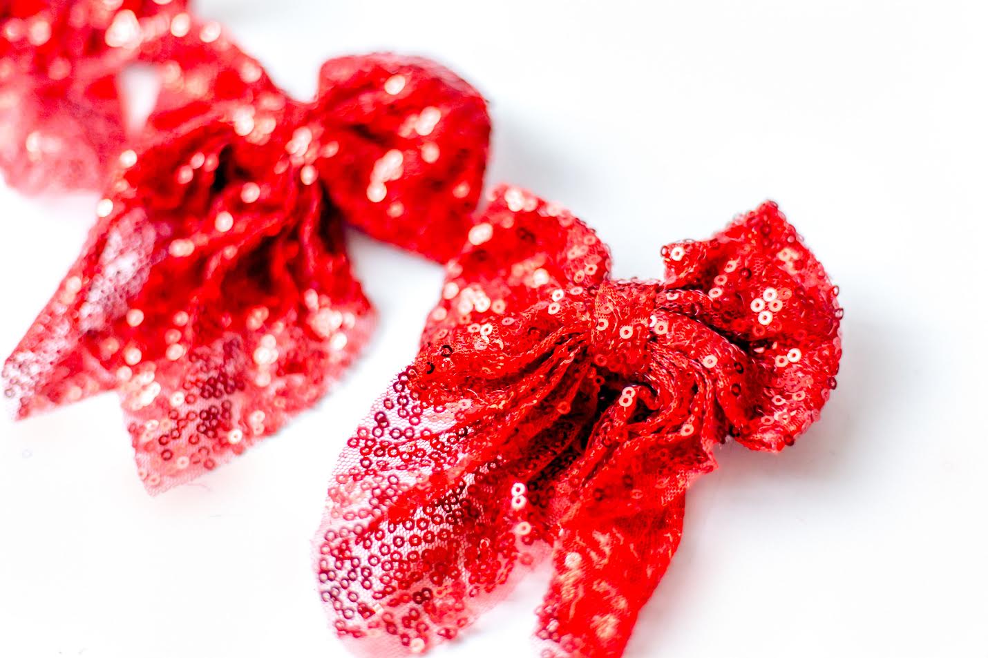 Red Sequin Hair Bow