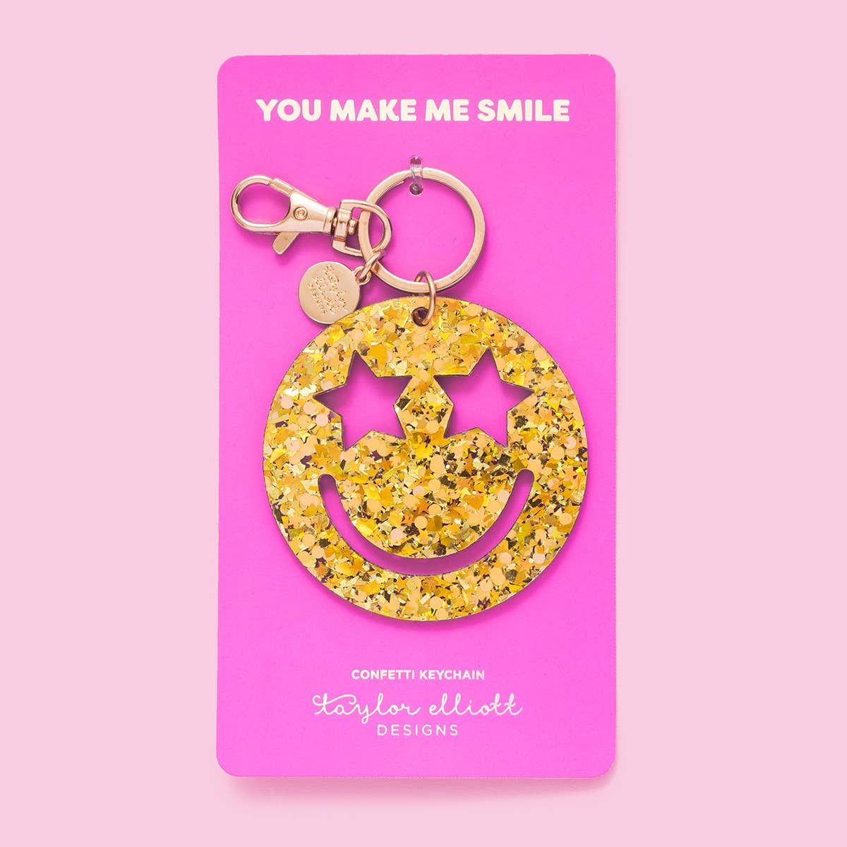 Confetti Keychain - Smiley Stars