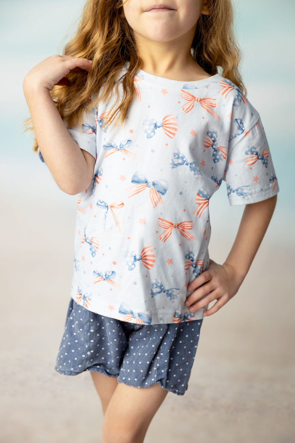 Graphic Tee - Red White & Bow