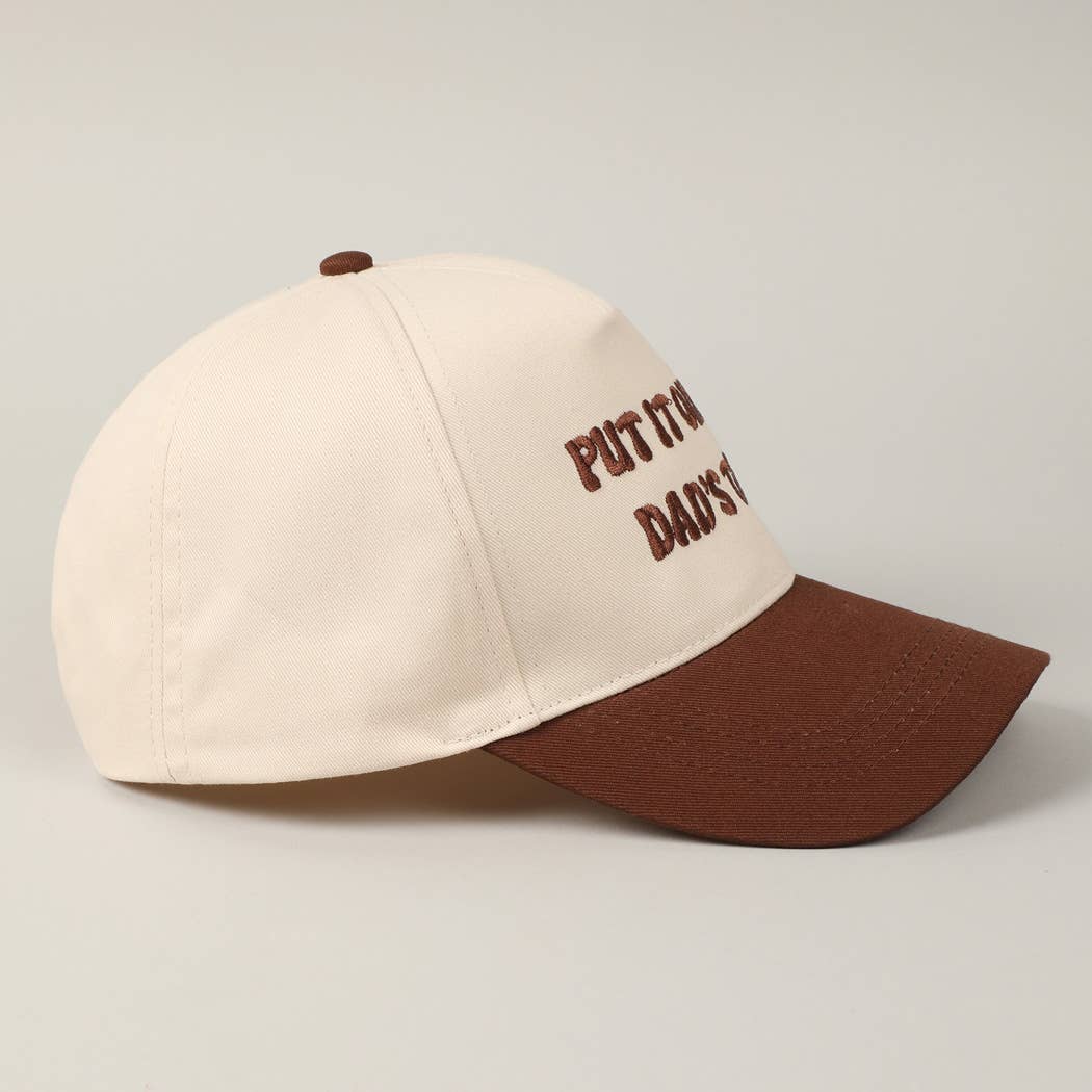 Put It On My Dad's Tab Embroidery Two-Tone Hat: Pink / ONE SIZE