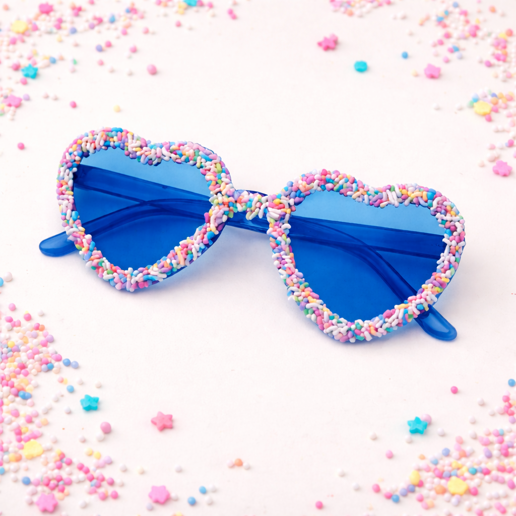 Heart Sprinkle Sunglasses - Blue
