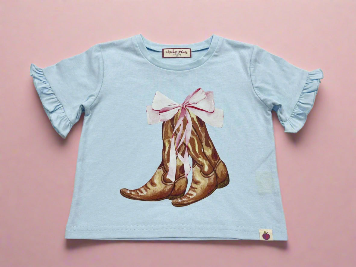 Ruffle Graphic Tee - Coquette Cowgirl