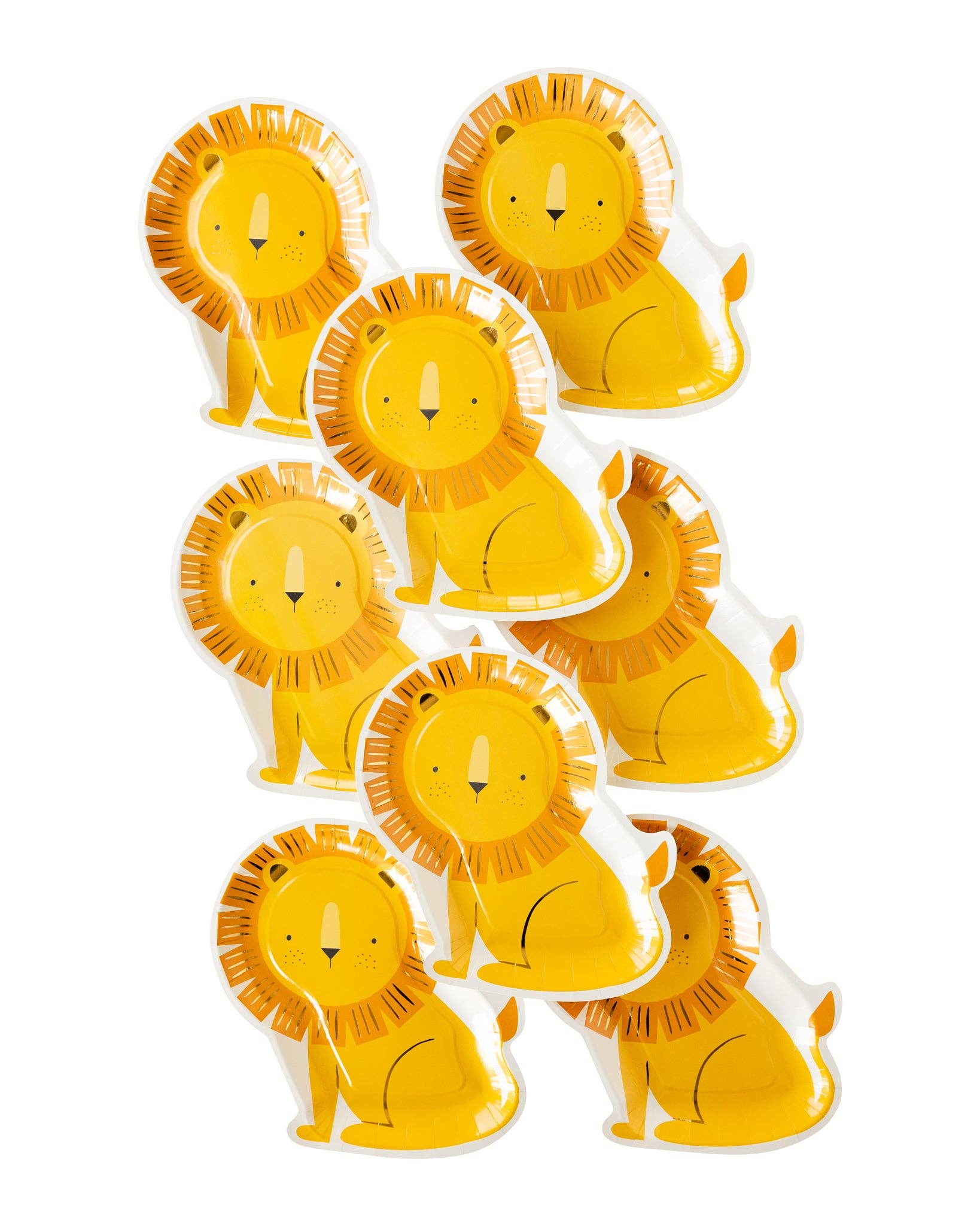 Safari Lion Shaped Paper Plate - 8 PK