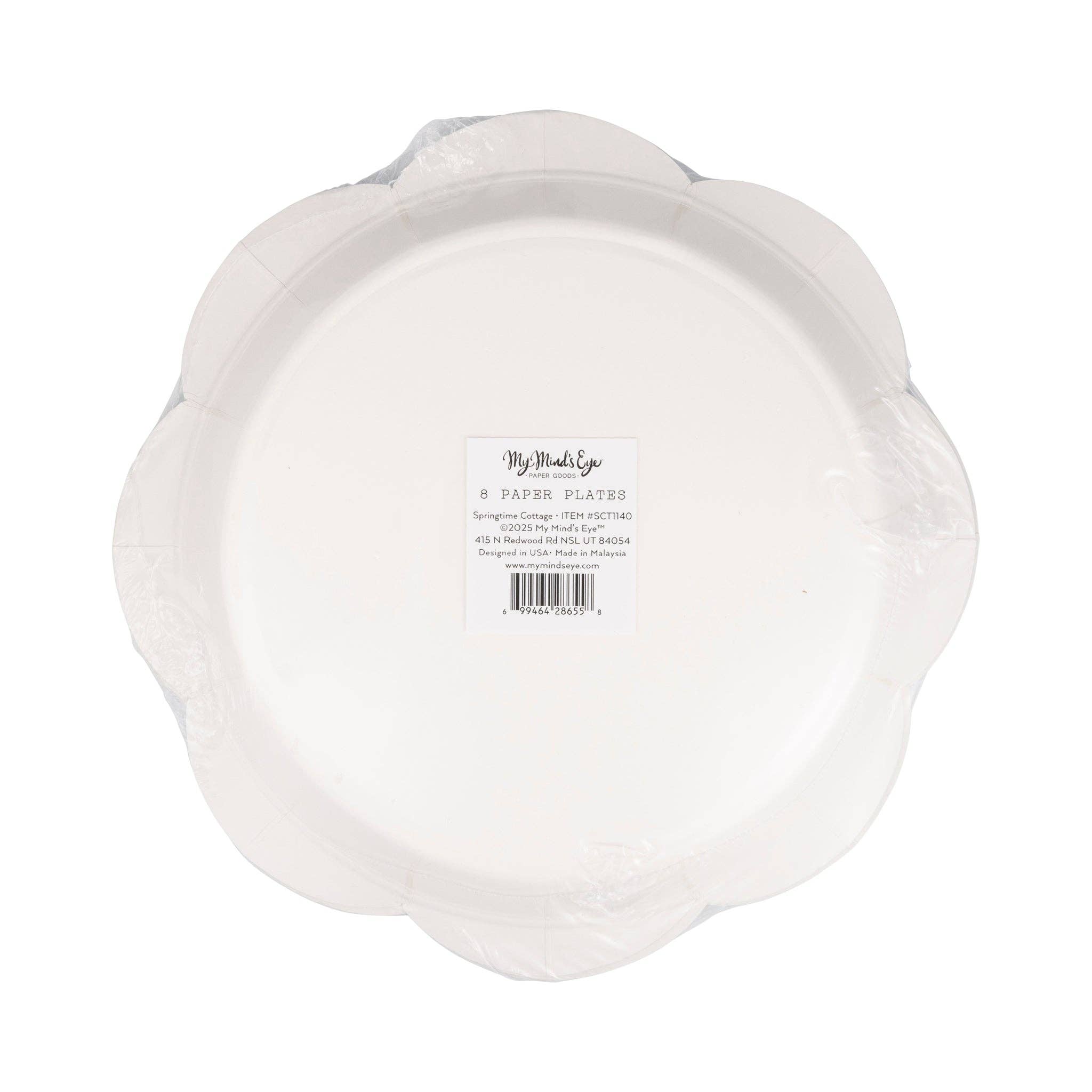 Springtime Cottage Pattern Plate - 8 PK