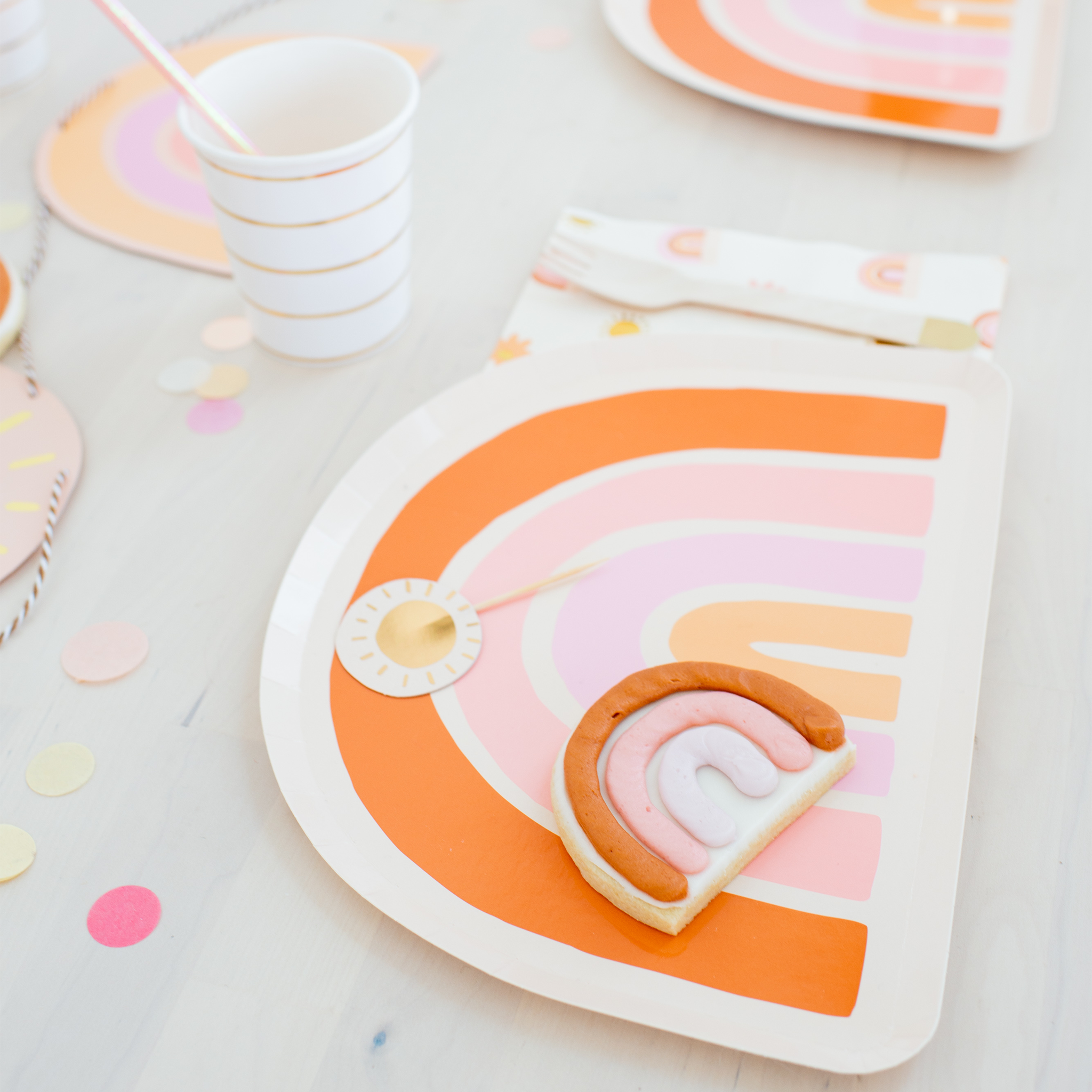 Boho Rainbow Dinner Plates - 8 PK