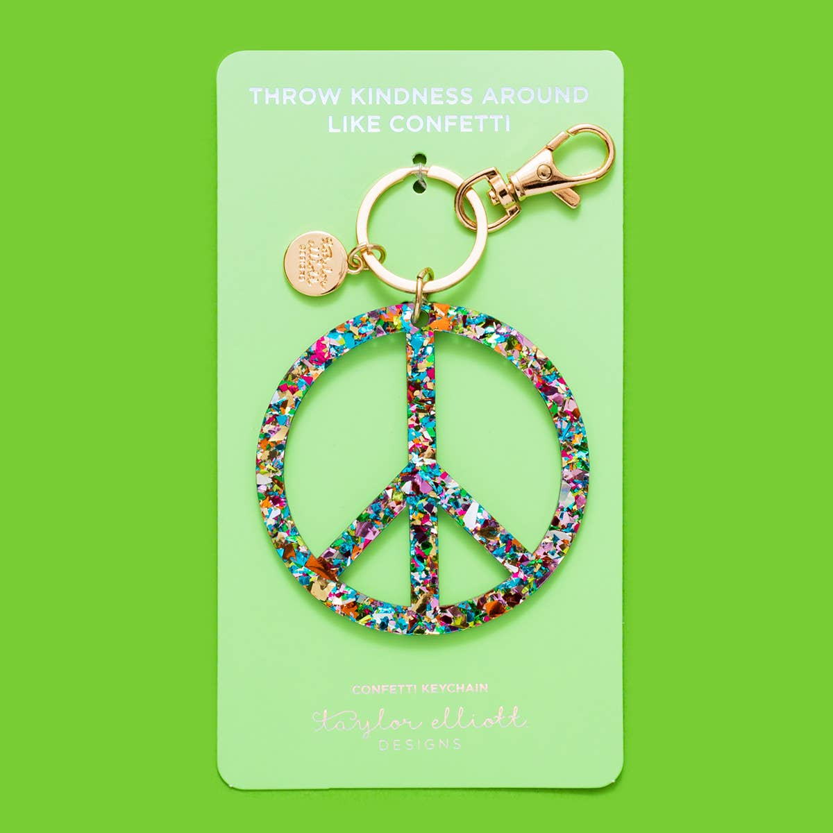 Confetti Keychain - Peace Sign