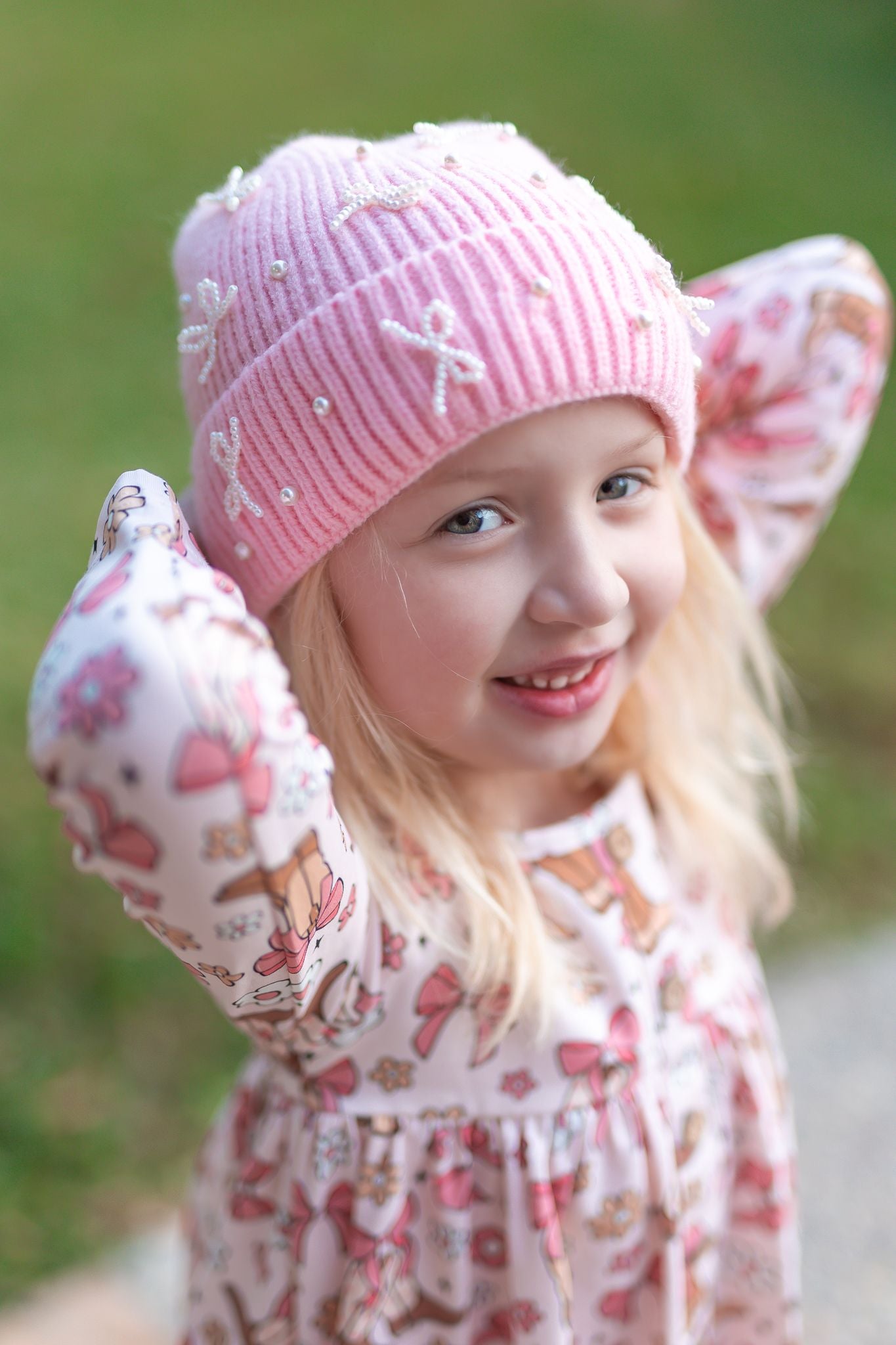 Pearl Bow Beanie