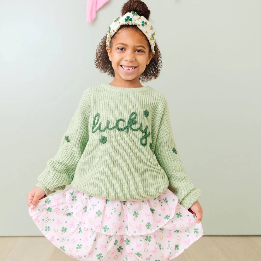 Sweet Wink Tiered Skort - Ditsy Shamrock