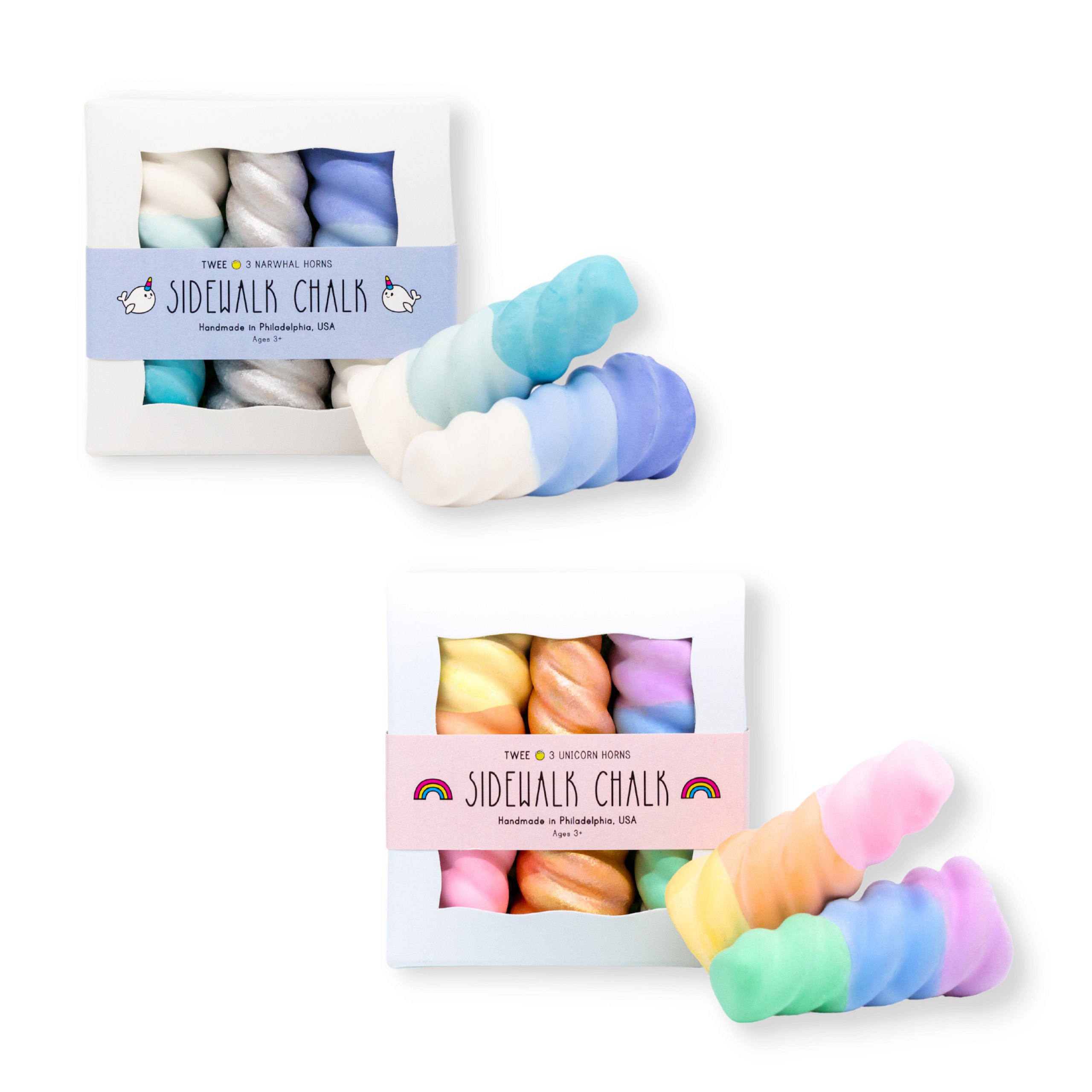 Handmade Sidewalk Chalk Set - Narwhal or Unicorn