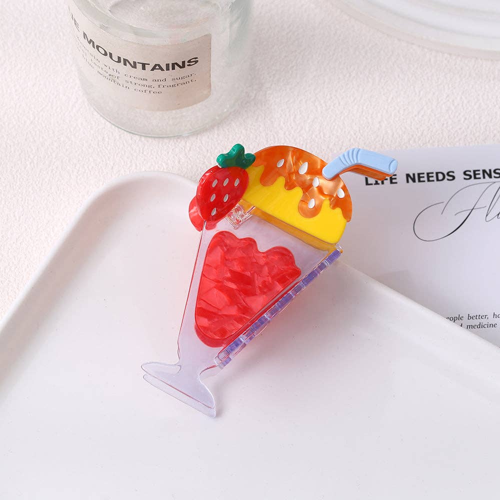 Hair Claw Clip - Strawberry Sundae