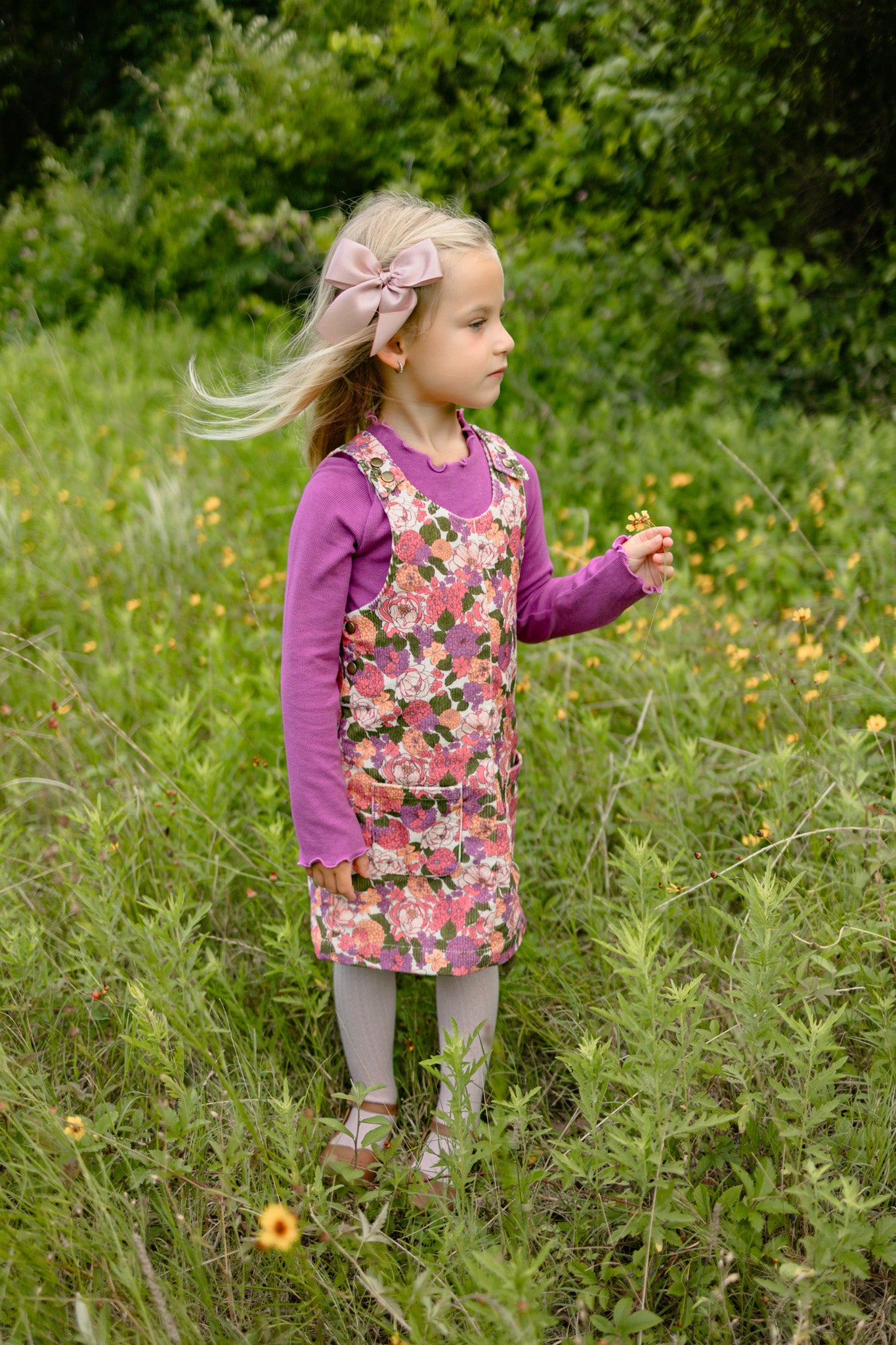 Parker Corduroy Jumper Set -Rustic Rose