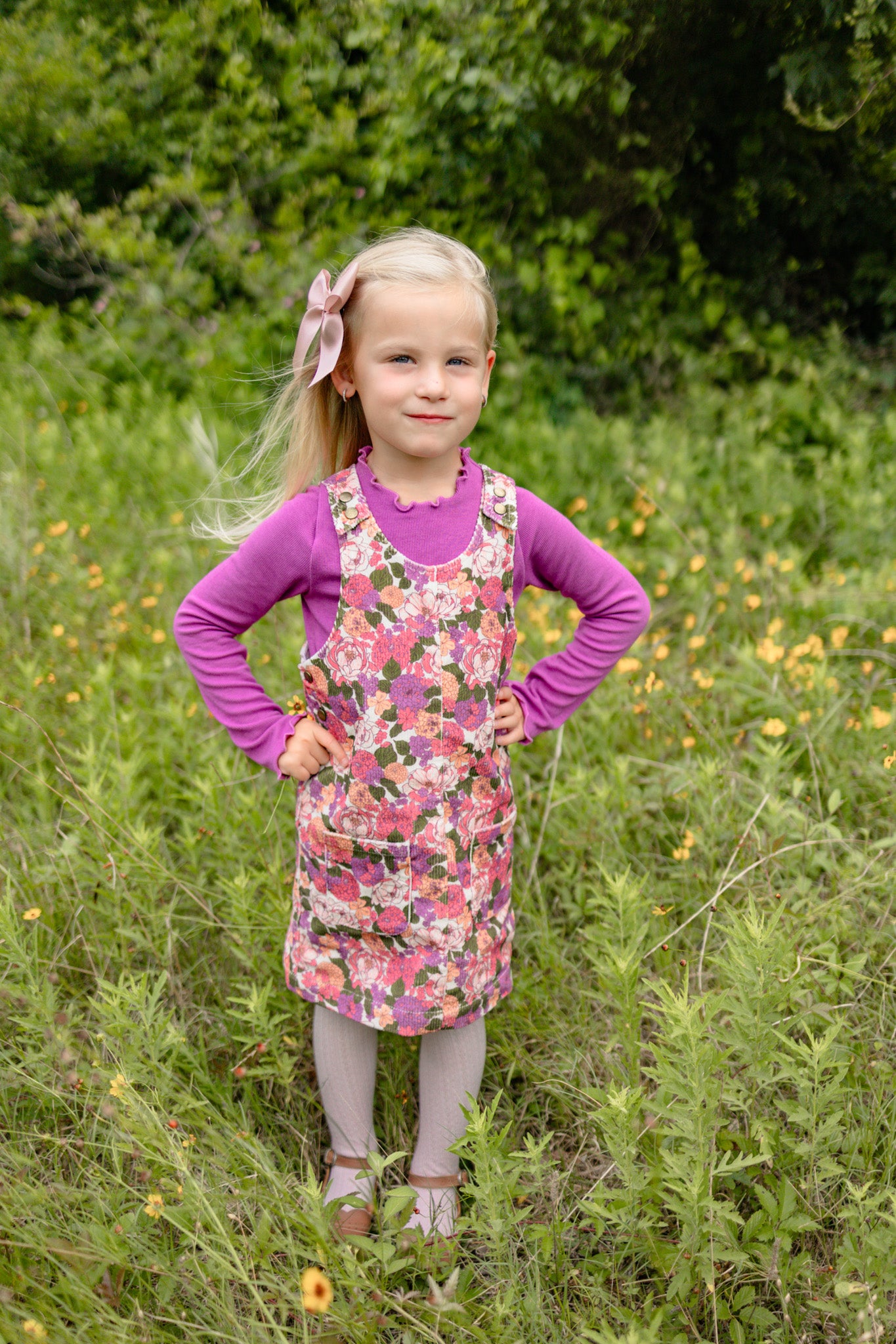 Parker Corduroy Jumper Set -Rustic Rose