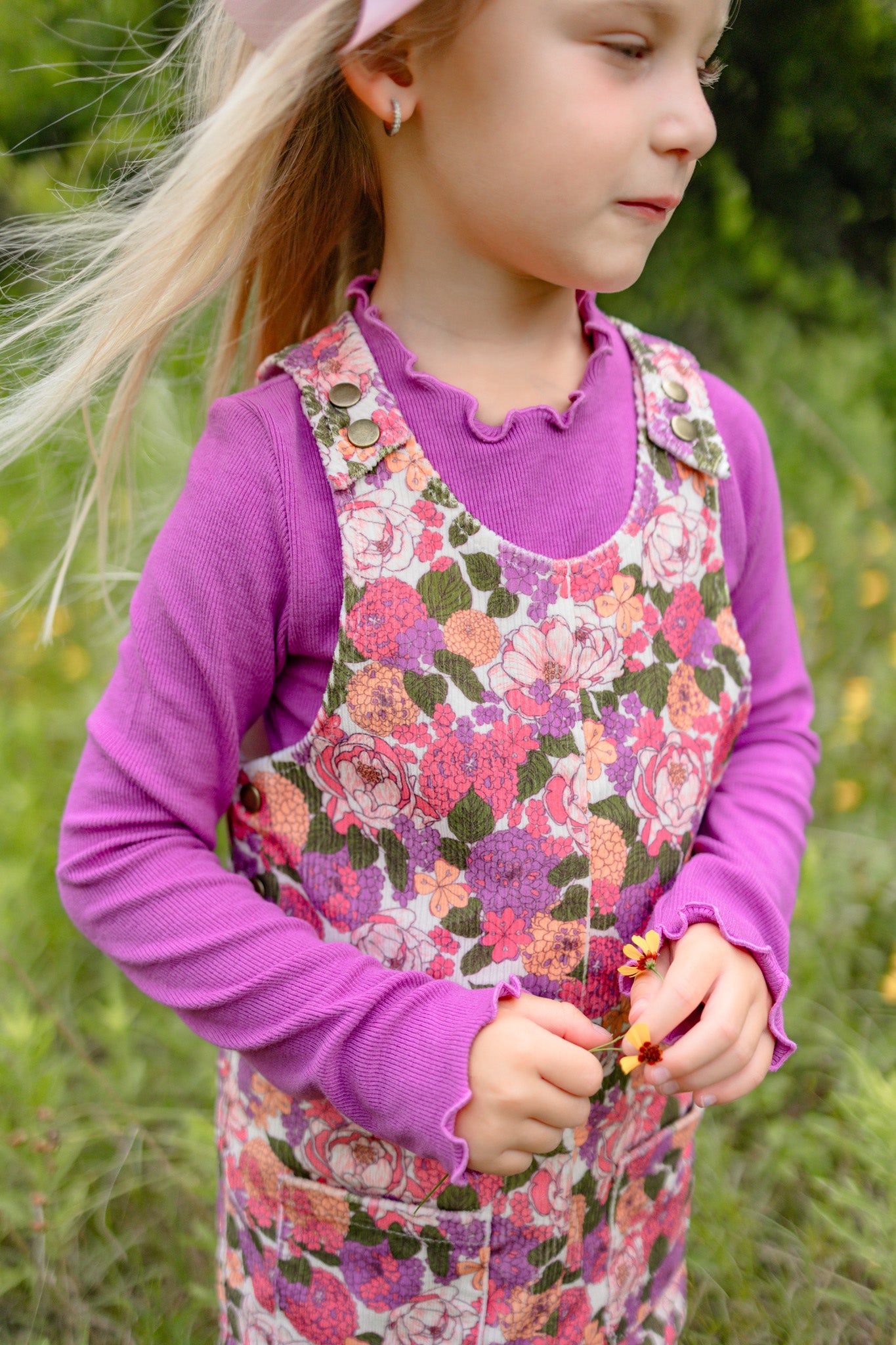 Parker Corduroy Jumper Set -Rustic Rose
