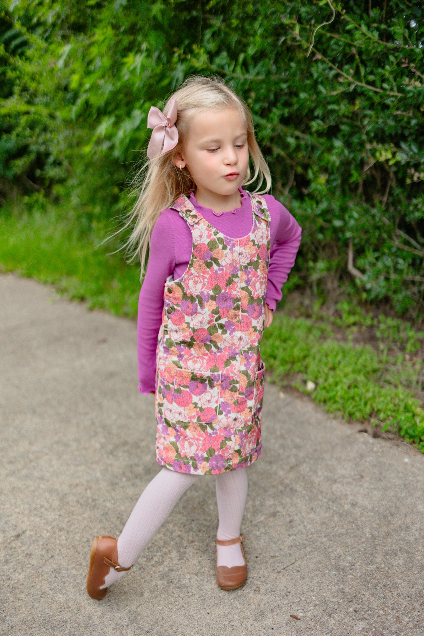 Parker Corduroy Jumper Set -Rustic Rose