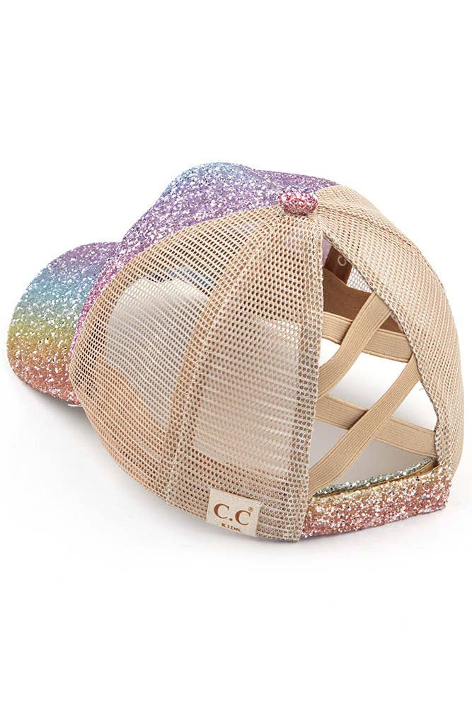 C.C Kids Glitter Criss-Cross Pony Cap | Mermaid